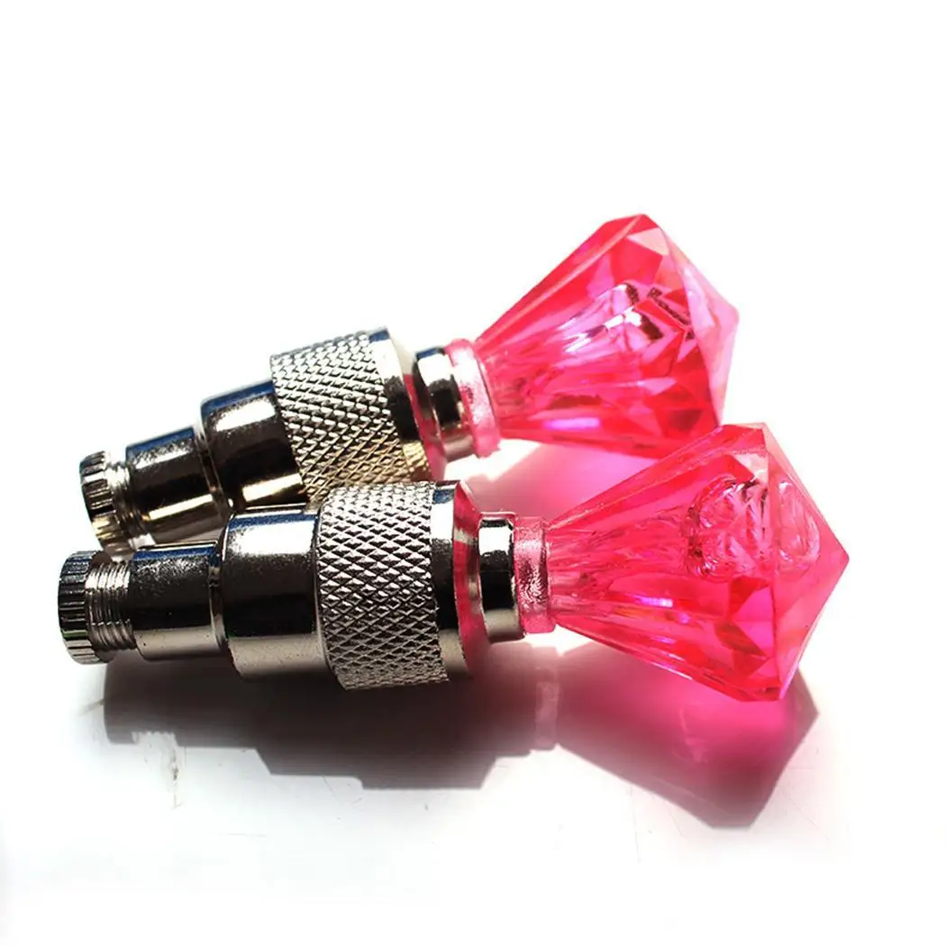 LED Tire Valve Lamp Tyre Diamond 3 x AG10 Button Cells Nozzle Light Most for Bicycle White Red Green Blue |