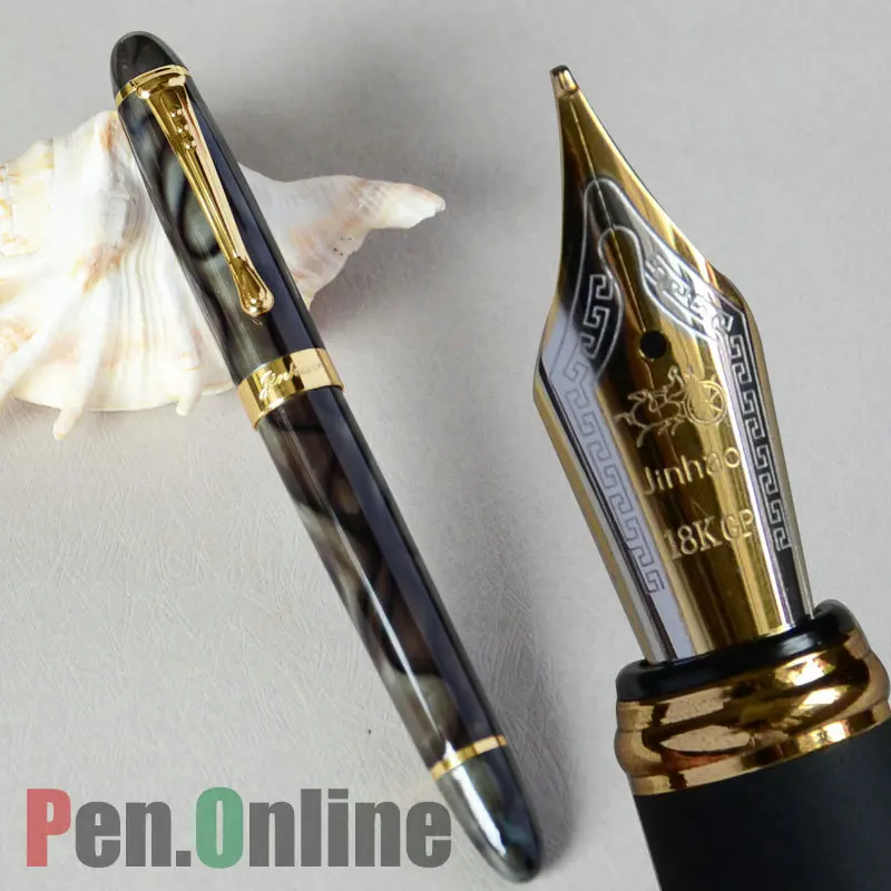 JINHAO X450 зеленый мрамор перьевая ручка 18KGP 0 7 мм перо с широким основанием черный
