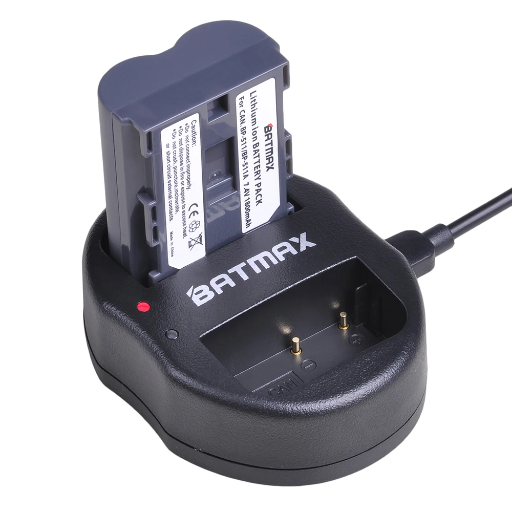 1X BP-511 BP511 BP511A аккумулятор + двойное зарядное устройство USB для цифровой камеры Canon