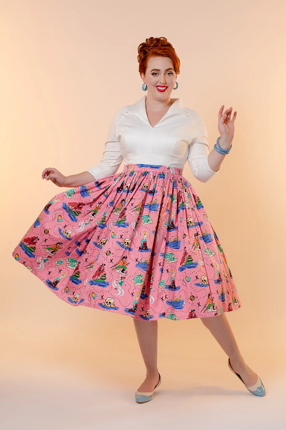 30-Женщины Ретро Винтаж 50 s swing Jenny Skirt in pink neverland принт миди юбки плюс размер 4xl saia rock pinup юбки
