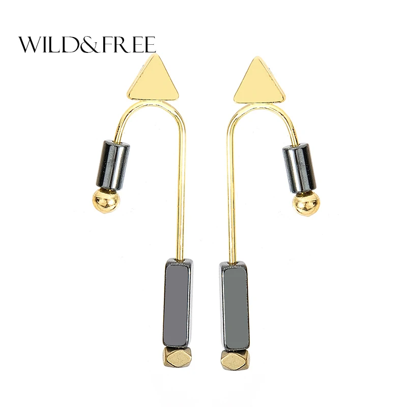 Минималистичные серьги гвоздики ручной работы в форме стрелы геометрической