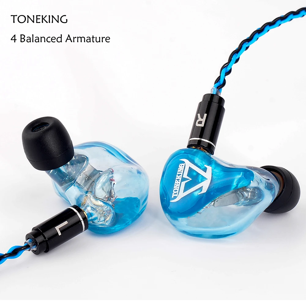 Наушники вкладыши TONEKING T4 сбалансированная конструкция 4 ba Hi Fi монитор музыка DJ