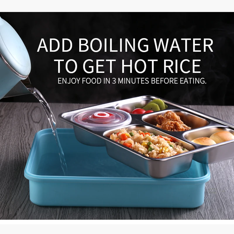 Sunhanny With cover points large capacity adult bento box of rectangular plates 304 stainless steel insulated lunchbox | Дом и сад