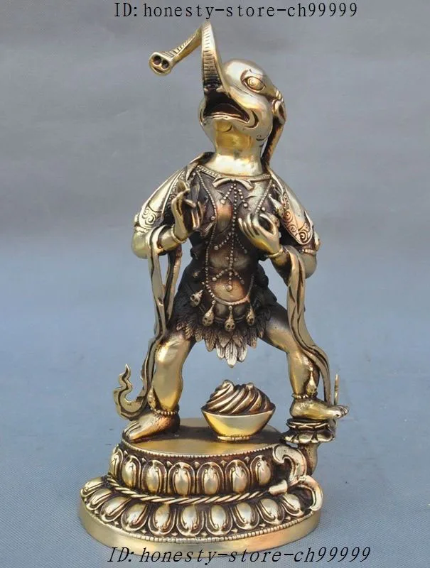 Ymying Рождество тибетский буддийский храм латунный слон Jambhala Ganesha Богатство Бог