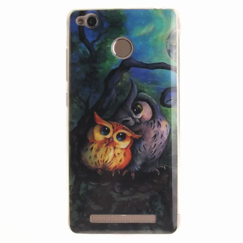 Cute TPU Phone Case For Coque Xiaomi Mi Redmi 3X Cover Funda owl lion tiger |