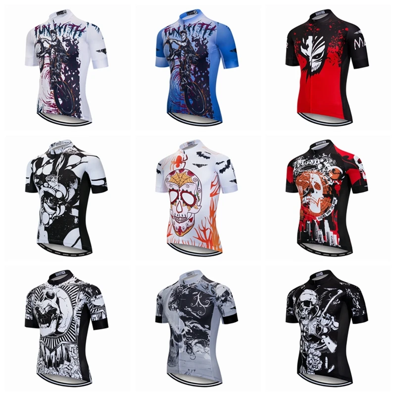 Weimostar Pro Team Skull Велоспорт Джерси мужские Топы рубашка Ropa Ciclismo велосипедная Одежда