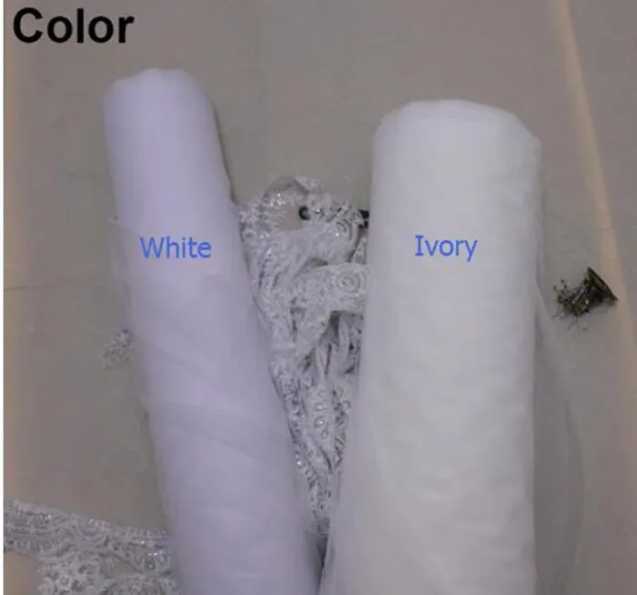 

Two Layers New Long Bridal Veil Beautiful Tulle Cathedral Wedding Veils With Comb Lace Edge Custom Made Bridal Veils
