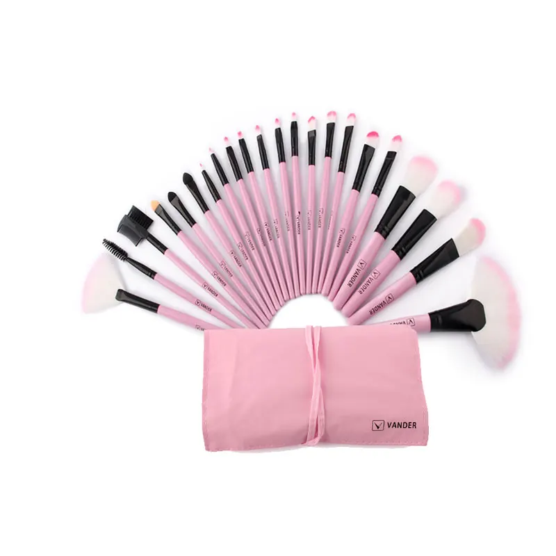 22pcs Pink Vanderlife Профессиональный 24 шт./компл. макияж кисти тени для век Кисть для румян Кисть для макияжа с сумкой синтетические волосы кисти для макияжа бровей - Handle Color: 22pcs Pink