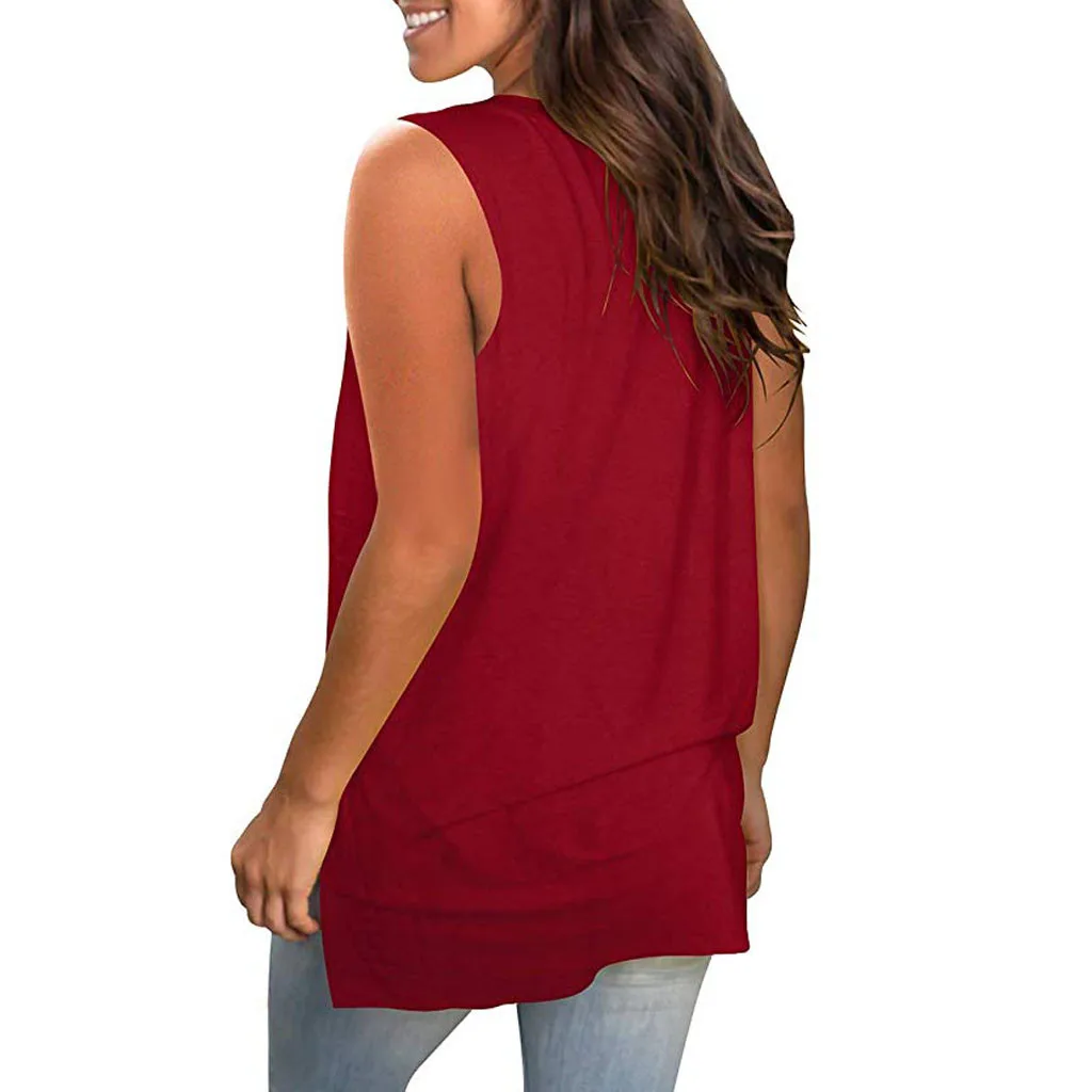 Женский жилет летний топ без рукавов с V образным вырезом Женские топы и рубашки