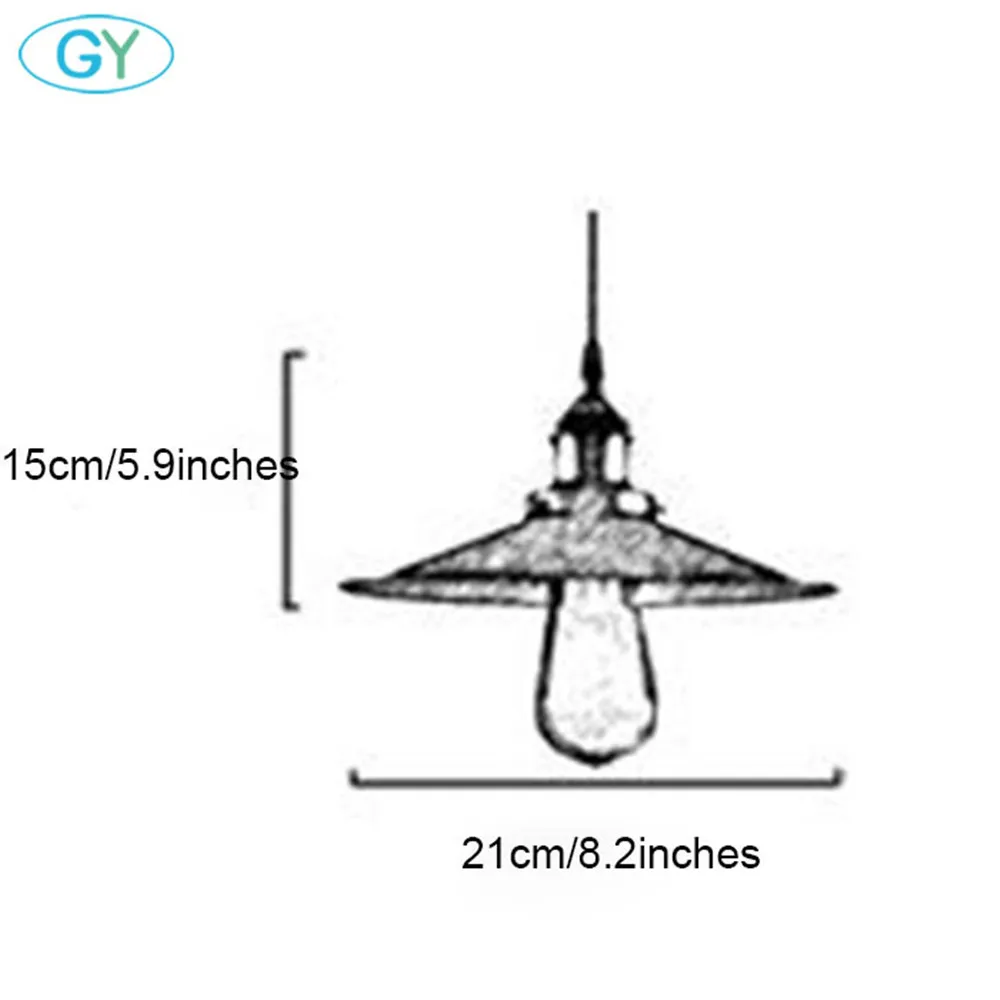 AC100-240V D21cm D26cm черная металлическая Подвесная лампа Промышленный Эдисон мини