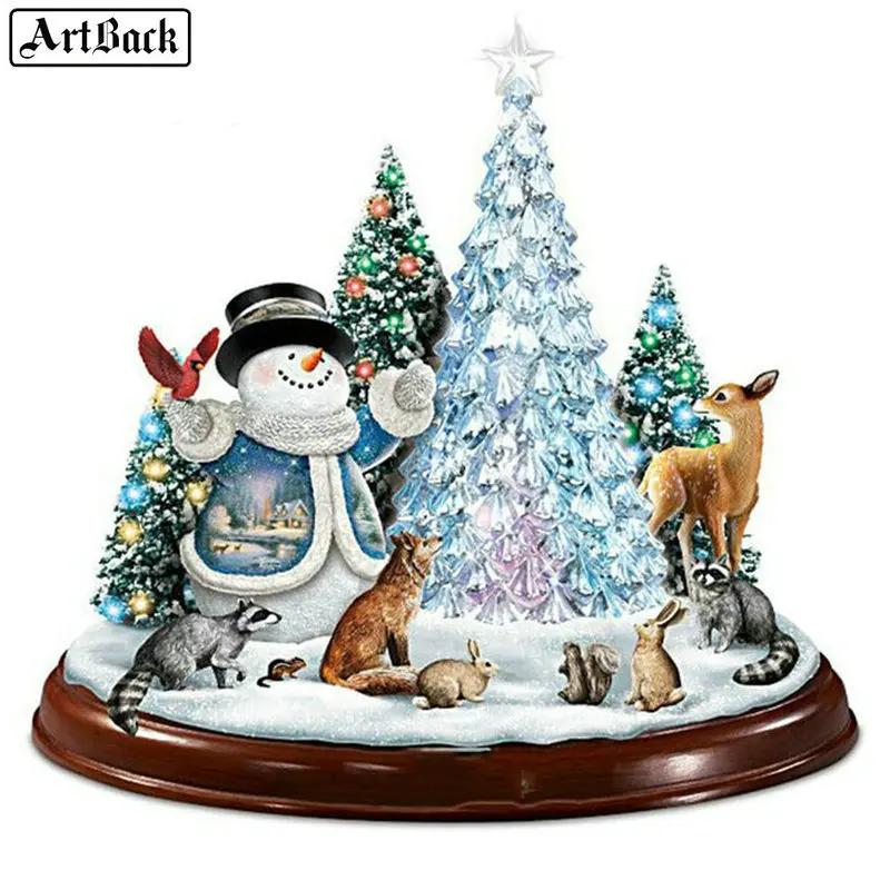 5d Сделай Сам бриллиантовый рисунок Рождество Рождественская елка Снеговик