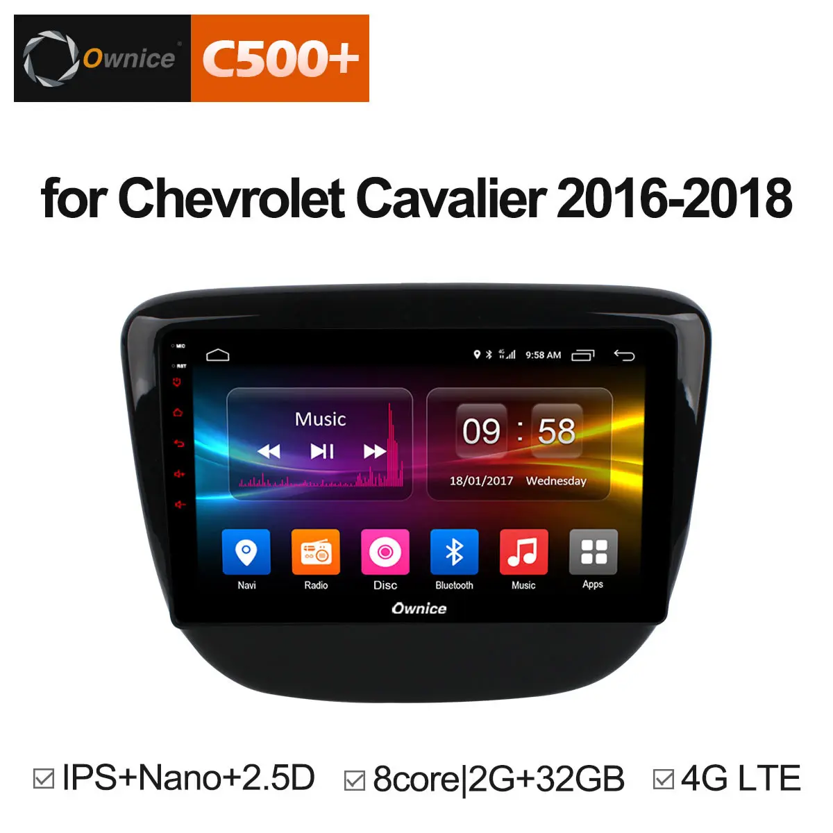 Ownice C500 + G10 Восьмиядерный Android 8 1 Автомобильный DVD Радио gps аудио для Chevrolet Cavalier 2016-2018