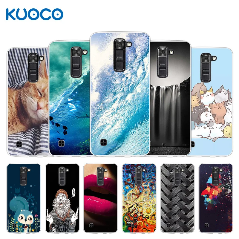 New TPU Soft Silicon Phone Cases for LG K7/Tribute 5 LS675/X210 X210DS Shell Sea Waves Design 5.0 inch Back Cover Clear Fundas | Мобильные