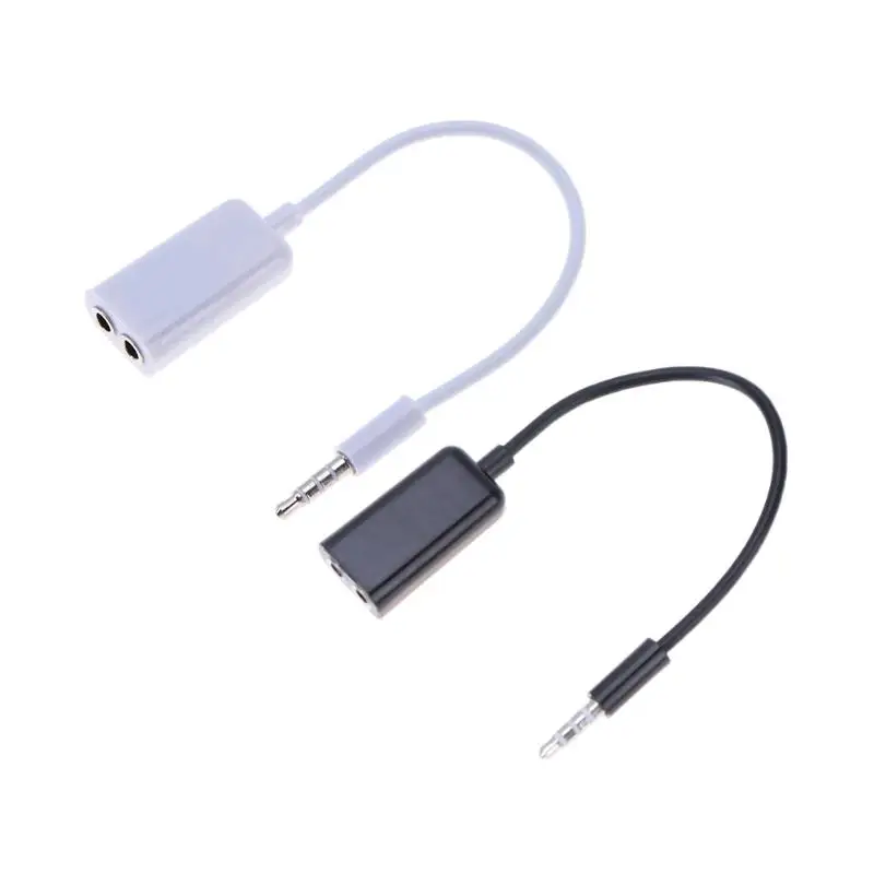 

ALLOYSEED 1 IN 2 Earphone 3.5mm Jack Audio Plug Cable Headphones Splitter 3.5mm Male to 2 Female Lovers Stereo Earphone Splitter