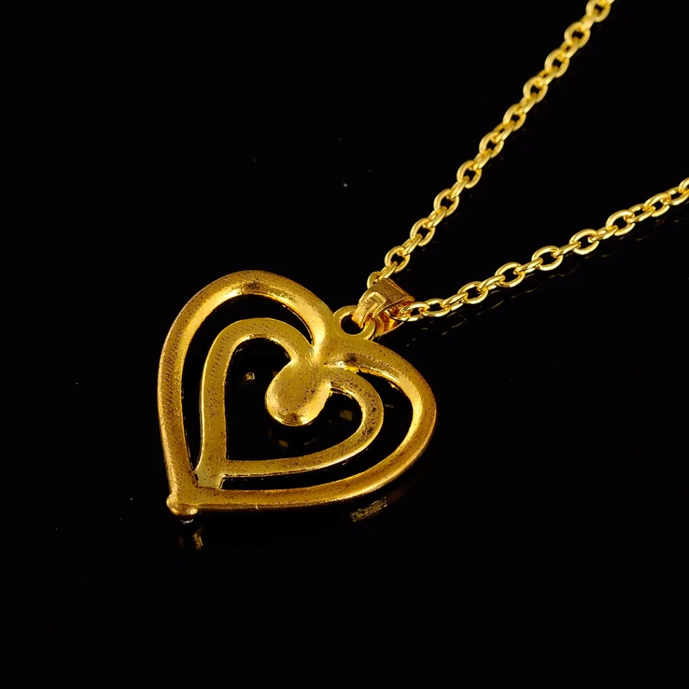 Рыболовный крючок ожерелье с кулоном в форме сердца двойным кристаллом ожерелья