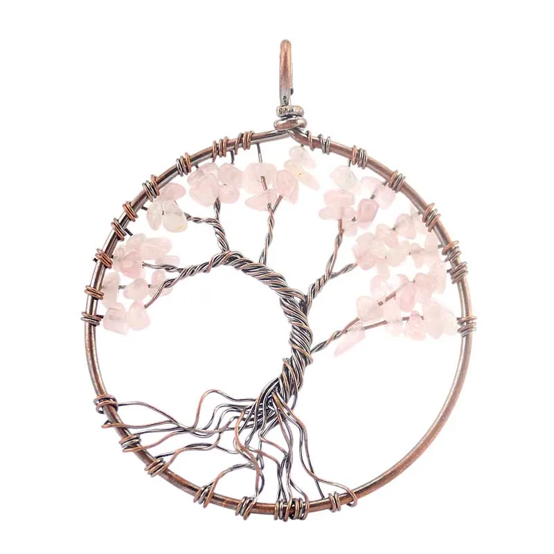 Подвеска Маятник из натурального дерева жизни с натуральным фиолетовым