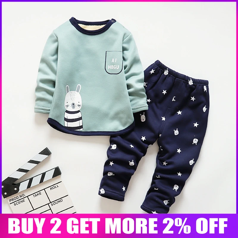 BibiCola/детский пижамный комплект сезон осень-зима Детская Хлопковая пижама с