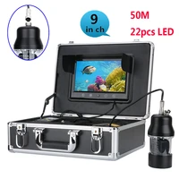 50m professional underwater fishing video camera fish finder 9 inch color screen waterproof 22 leds 360 degree rotating camera