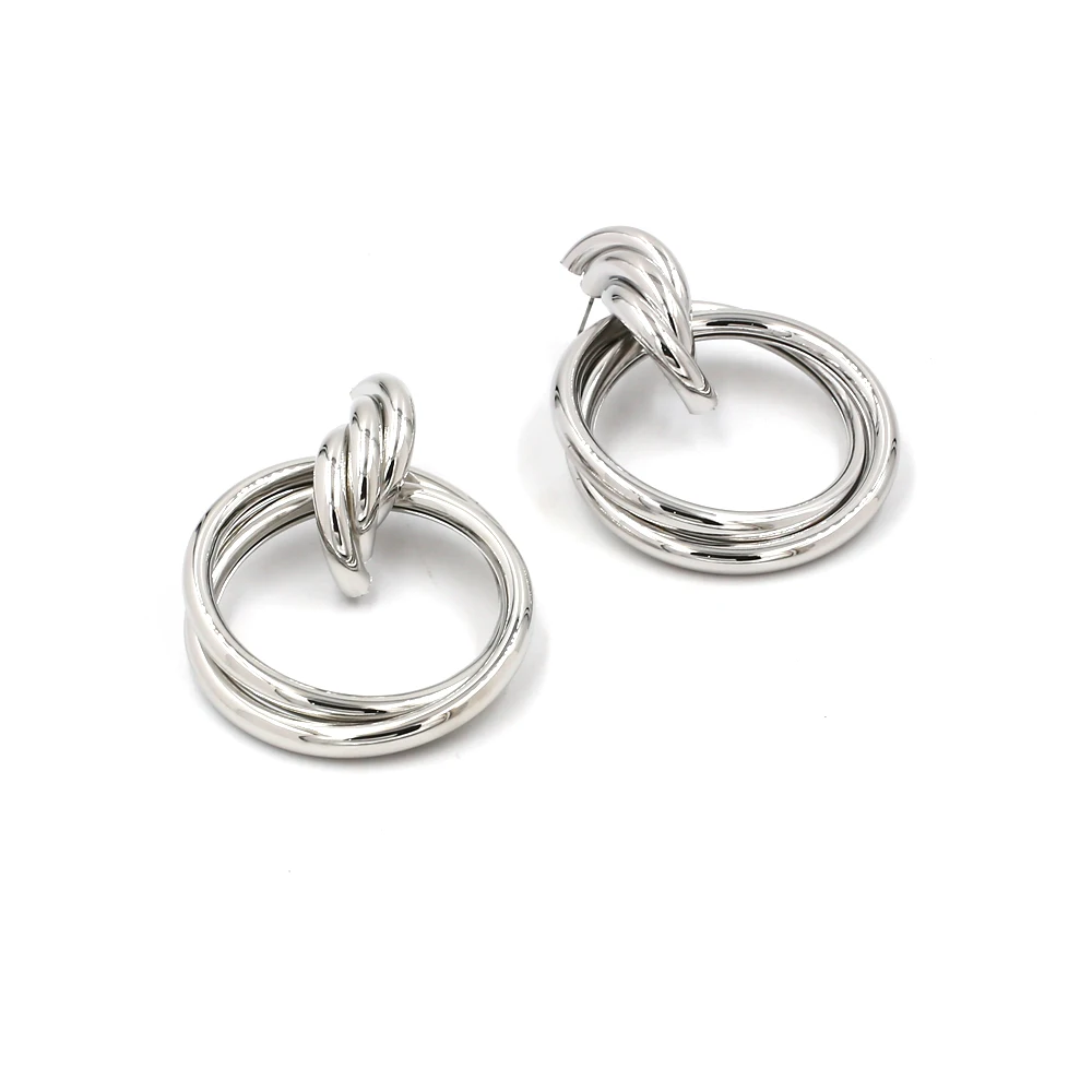Vodeshanliwen New Gold Metal Round Stud Earrings For Women Hot Sale Vintage Statement Big Fashion Jewelry wholesale | Украшения и