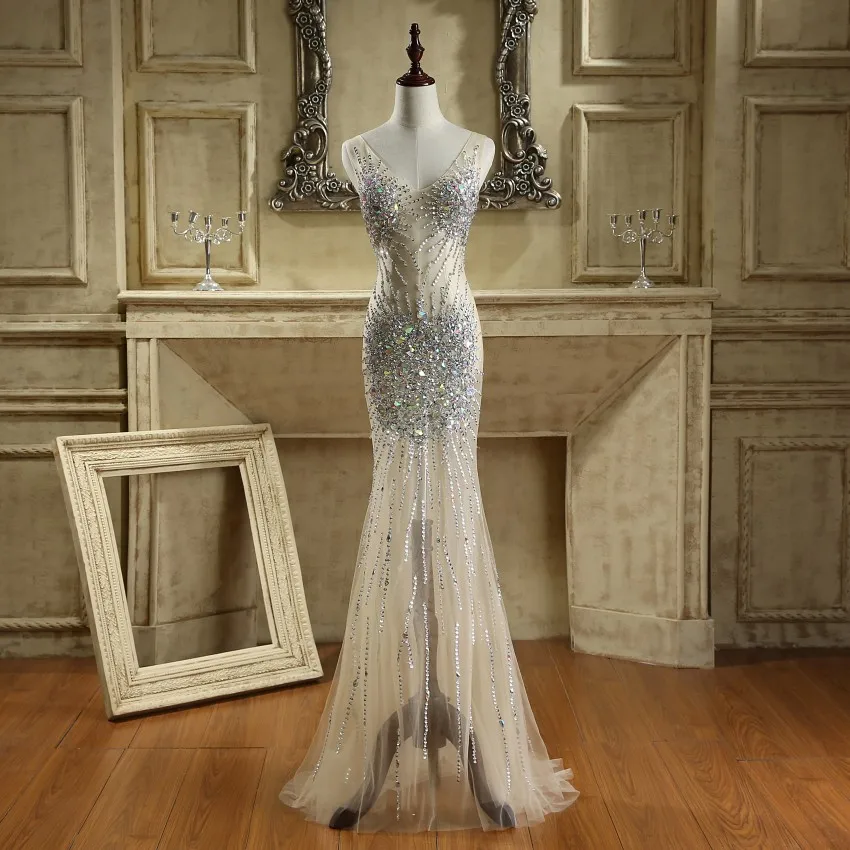 Сексуальное просвечивающее платье русалки для выпускного вечера формальное