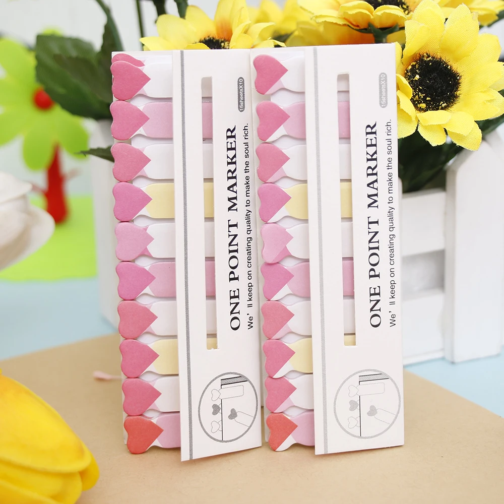 1 шт. Kawaii Love Heart Sticky Memo Pad Notes N Times Стикеры Flags закладки корейские Канцелярские