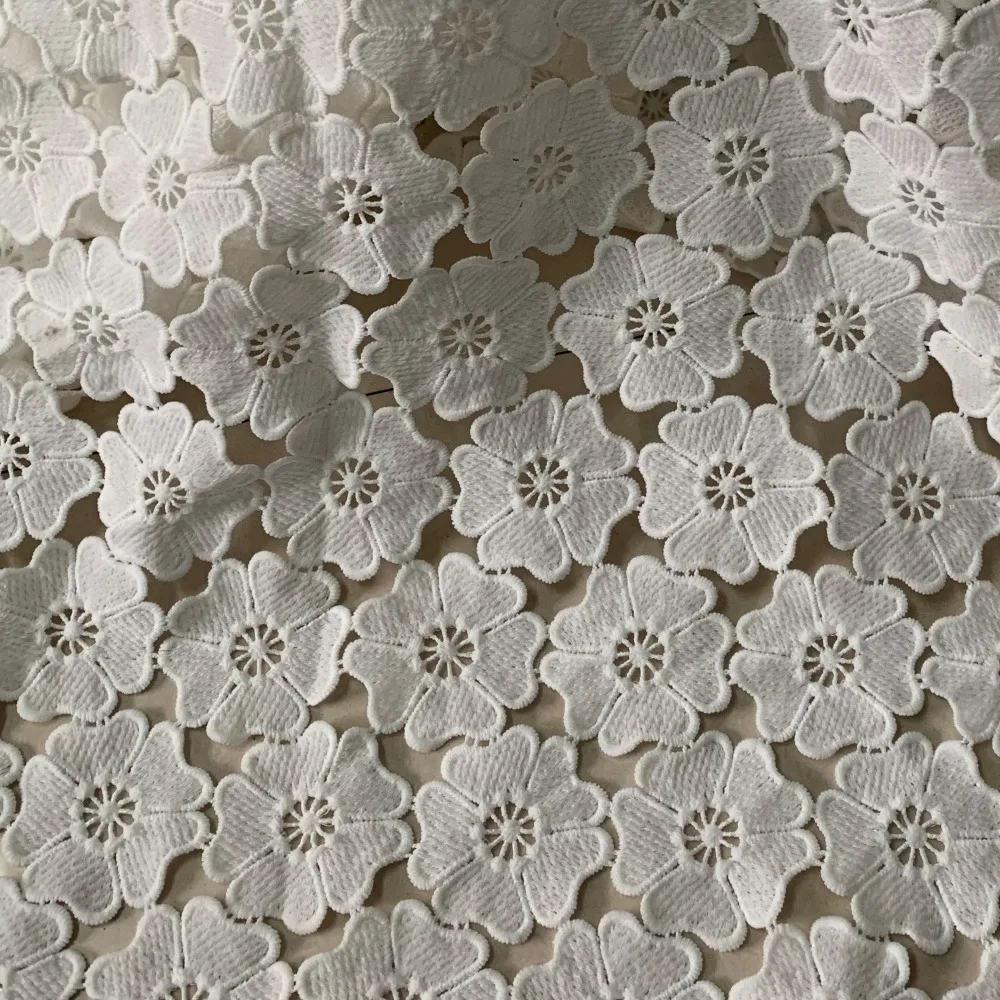 2 ярдов новейшая белая африканская кружевная ткань 2019 Высококачественная