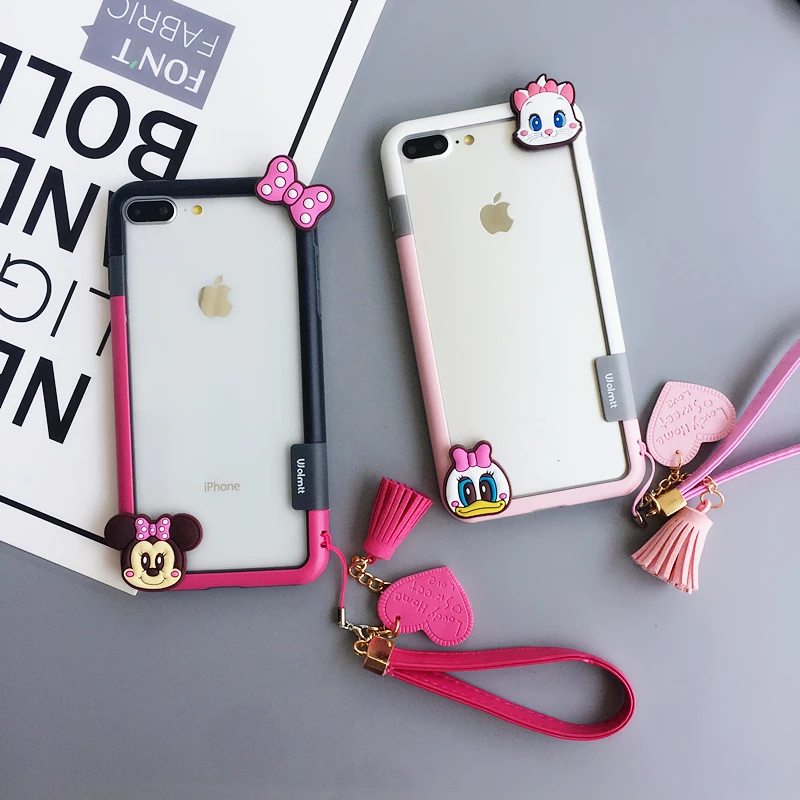 Для iphone 8 plus мультяшный бампер милая стежка-Маргаритка мягкая Противоударная