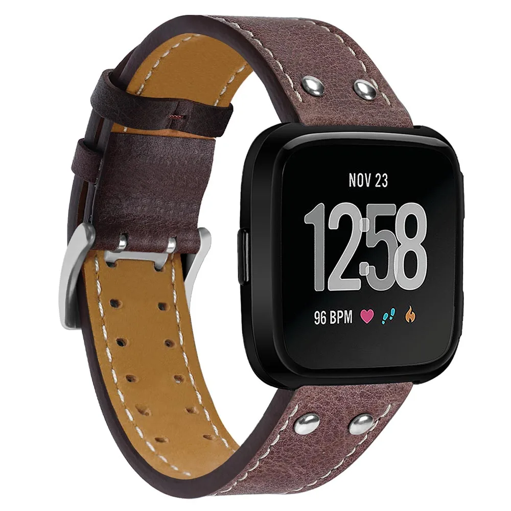 Tschick заменяет Мужские t кожаные ремешки для Fitbit Versa натуральная кожа ремешок | Отзывы и видеообзор