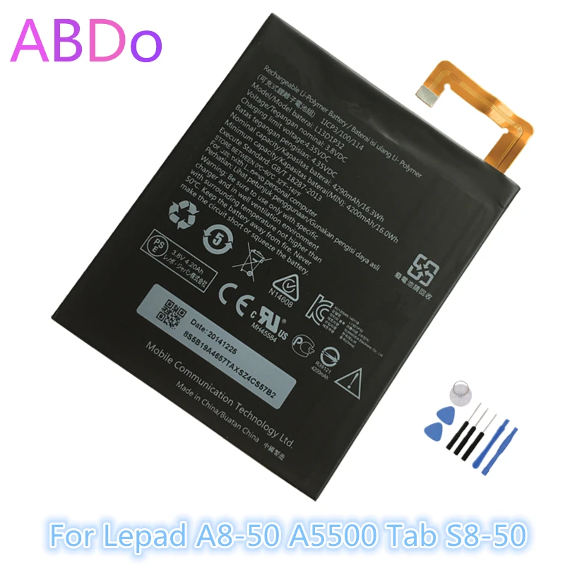 L13D1P32 планшет батарея для Lenovo Lepad A8 50 A5500 Tab S8 4290mAh Замена батареи AAA
