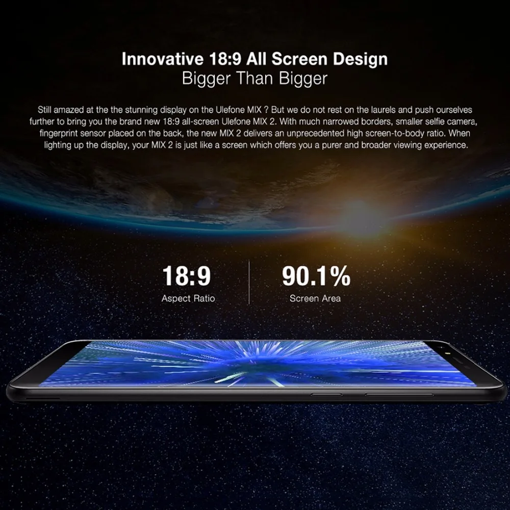 Ulefone Mix 2 смартфон 5.7 дюймов 18:9 HD mtk6737 4 ядра android 7.0 ГБ + 16 3300 мАч 13MP двойной камеры