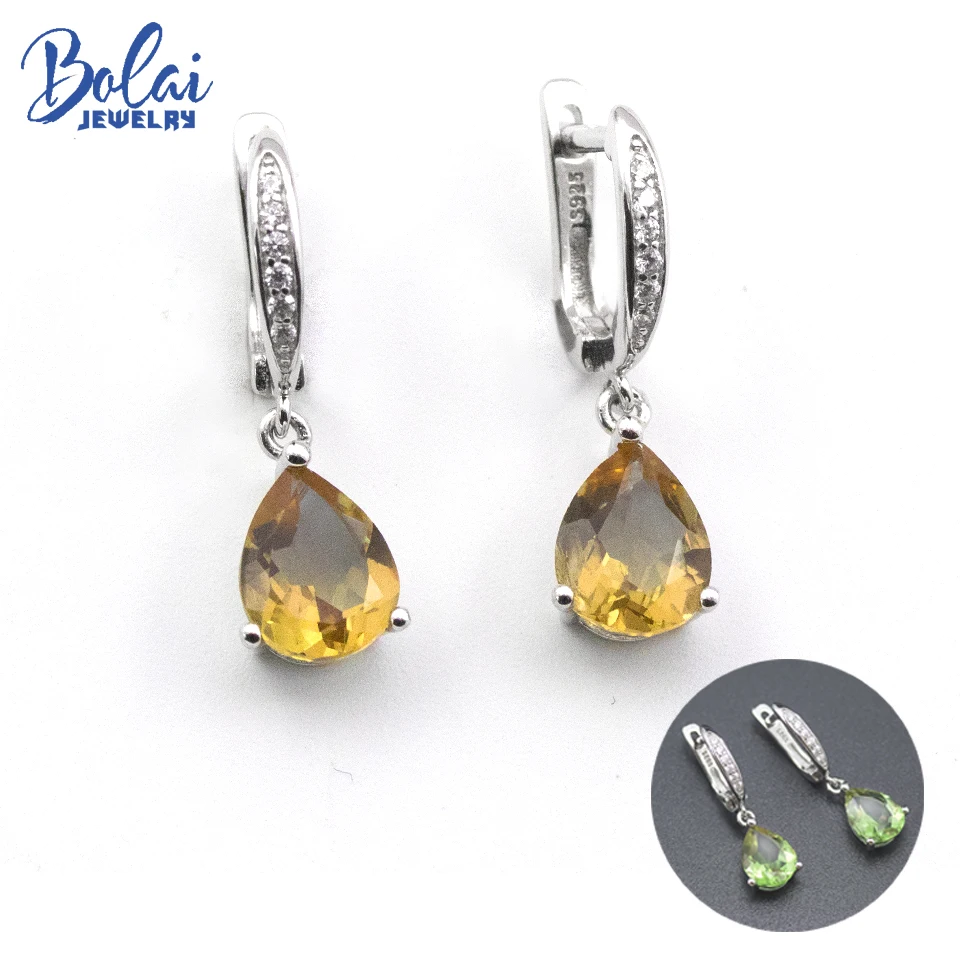 

Bolai Simple Color Changing Zultanit Clip Drop Earrings 925 Sterling Silver Nano Diaspore Gemstone Jewelry Women Christmas Gift