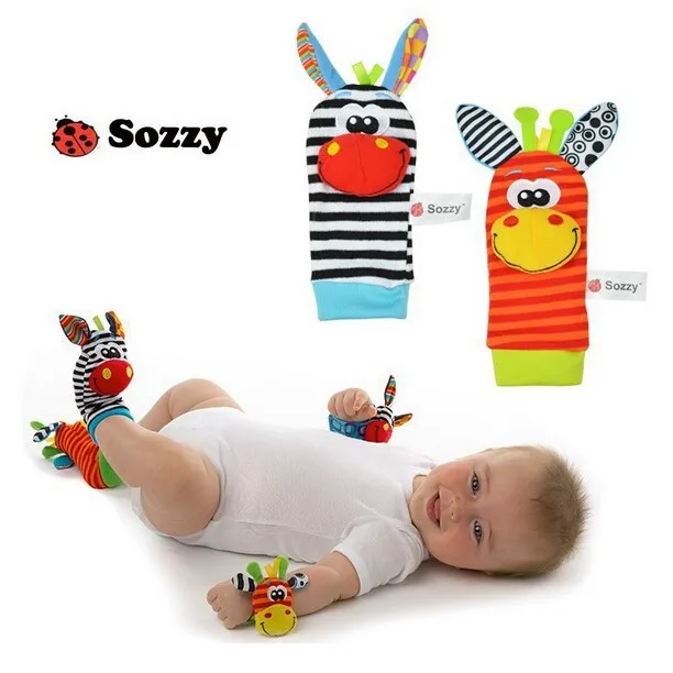 (4 шт. = 2 талии + носки)/много игрушки трещотки младенца Sozzy Garden Bug Наручные