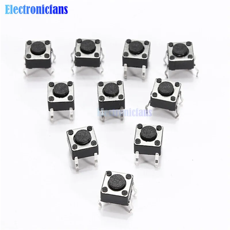 Тактовый кнопочный выключатель 100 шт. 6 х6х4 3 мм 4 контактный DIP|dip switch|dip push buttondip button