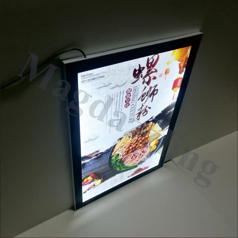 50X70CM Тонкий Магнитный алюминиевая рамка светодиодной подсветкой меню световые