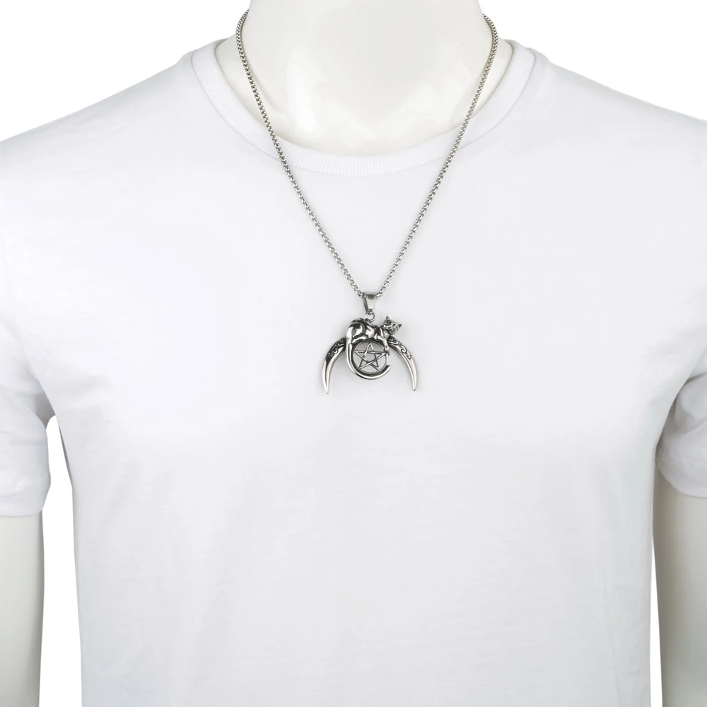 2018 новый хип-хоп Goofan классический пентаграмма кошка диск Кулон ожерелье из
