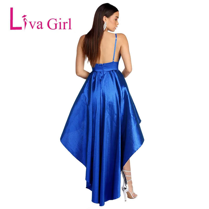 Сексуальное длинное вечернее платье LIVA GIRAL 2019 с юбкой годе и открытой спиной