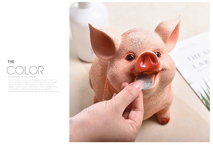 Resin Cute piggy money boxes Animal Pig banks Creative Valentine's Day gifts Birthday presents home decoration accessories