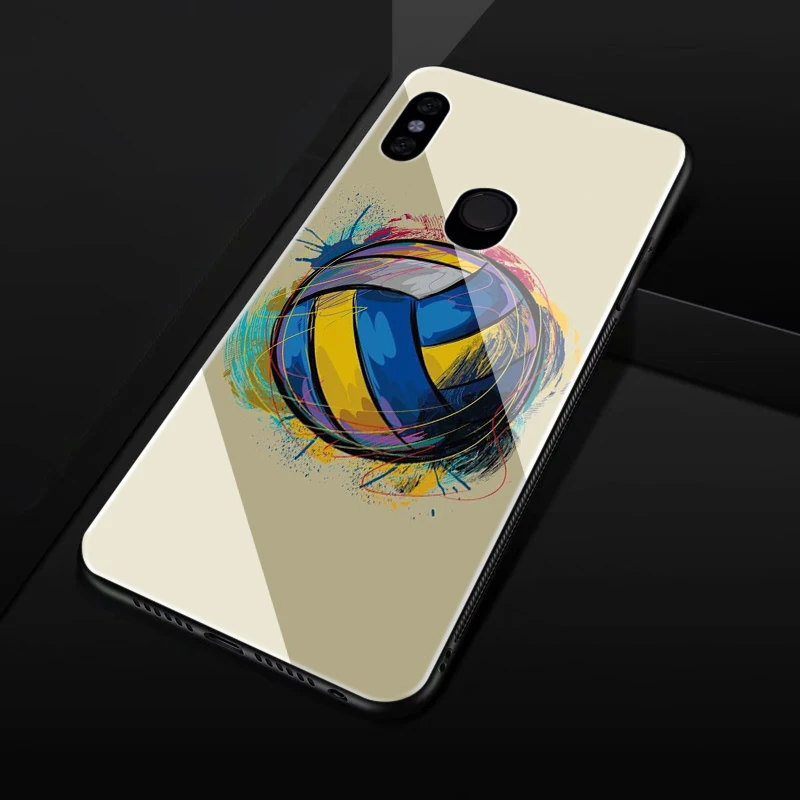 Lavaza волейбол красочный стиль закаленное стекло ТПУ чехол для xiaomi 8 9 A1 A2 |