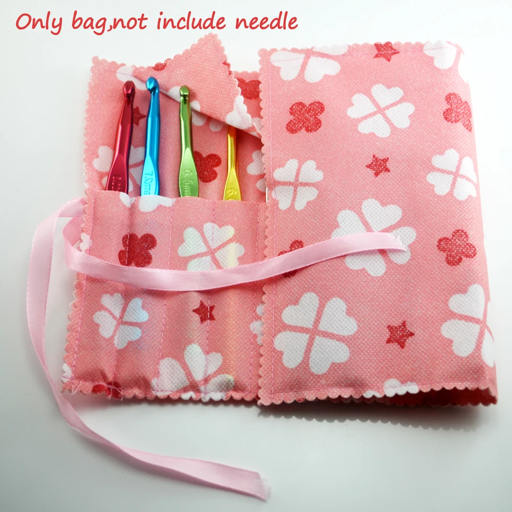 14 ячеек Розовый нетканый вязаный крючком пакет для приемов чехол держатель сумка