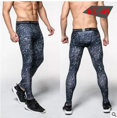 

2016 Men Compression Pants Tights Casual Bodybuilding Mans Trousers Brand Camouflage Army Green Skinny Leggings