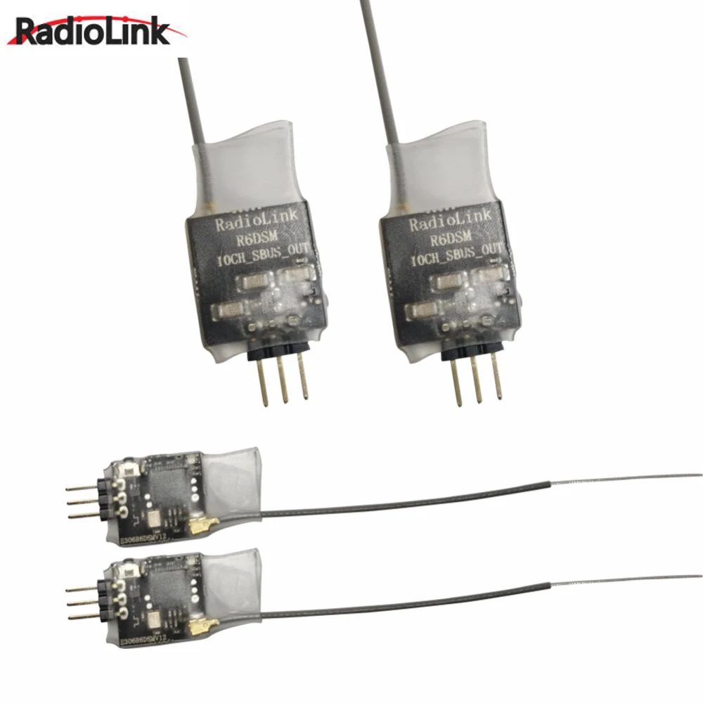 Радиоприемник R6DSM 2 4G 10 каналов DSSS FHSS спектра для передатчиков Radiolink AT9 AT9S AT10 AT10II