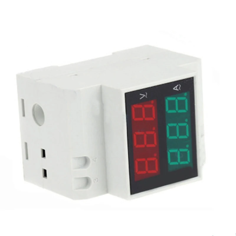 Рельсовый двойной светодиодный дисплей цифровой AC80-300V 0 1-99.9A Вольтметр Амперметр
