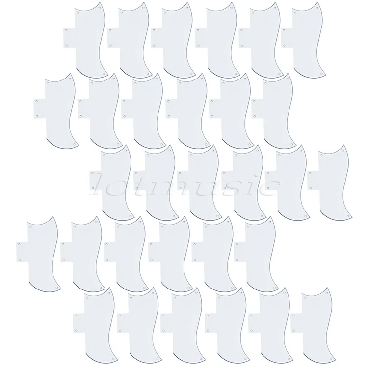 

30Pcs Standard Pickguards 3PLY Guitar Scratch Plate Parts White ABS For Electric Guitar Replacement