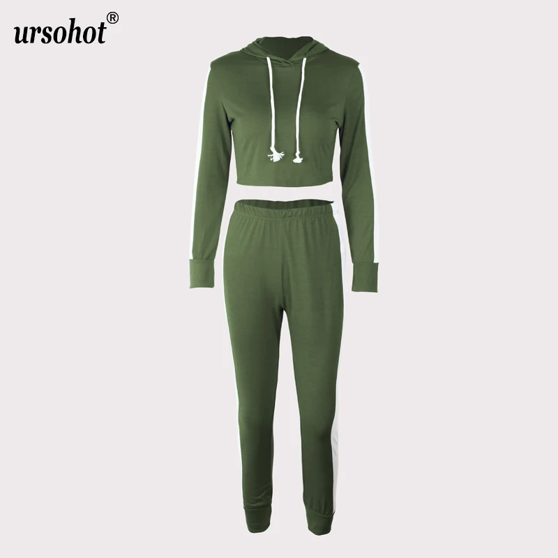 Ursohot/осенние женские спортивные костюмы в стиле пэчворк повседневный короткий
