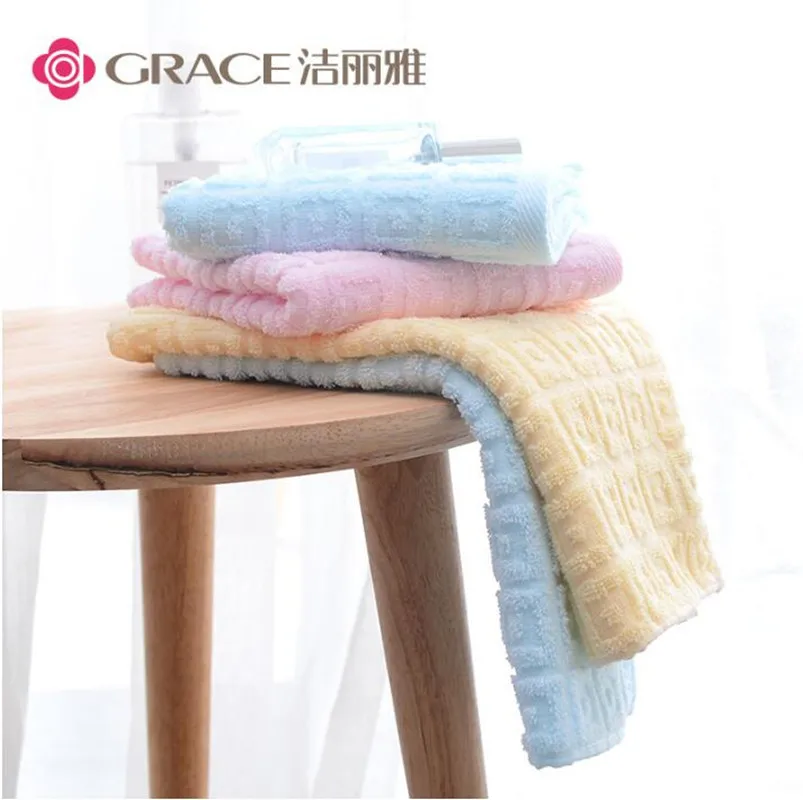 4Pcs 100% Cotton Face Towel Blue 2 Yellow 1 Pink Absorbent Soft Solid for Adu | Дом и сад