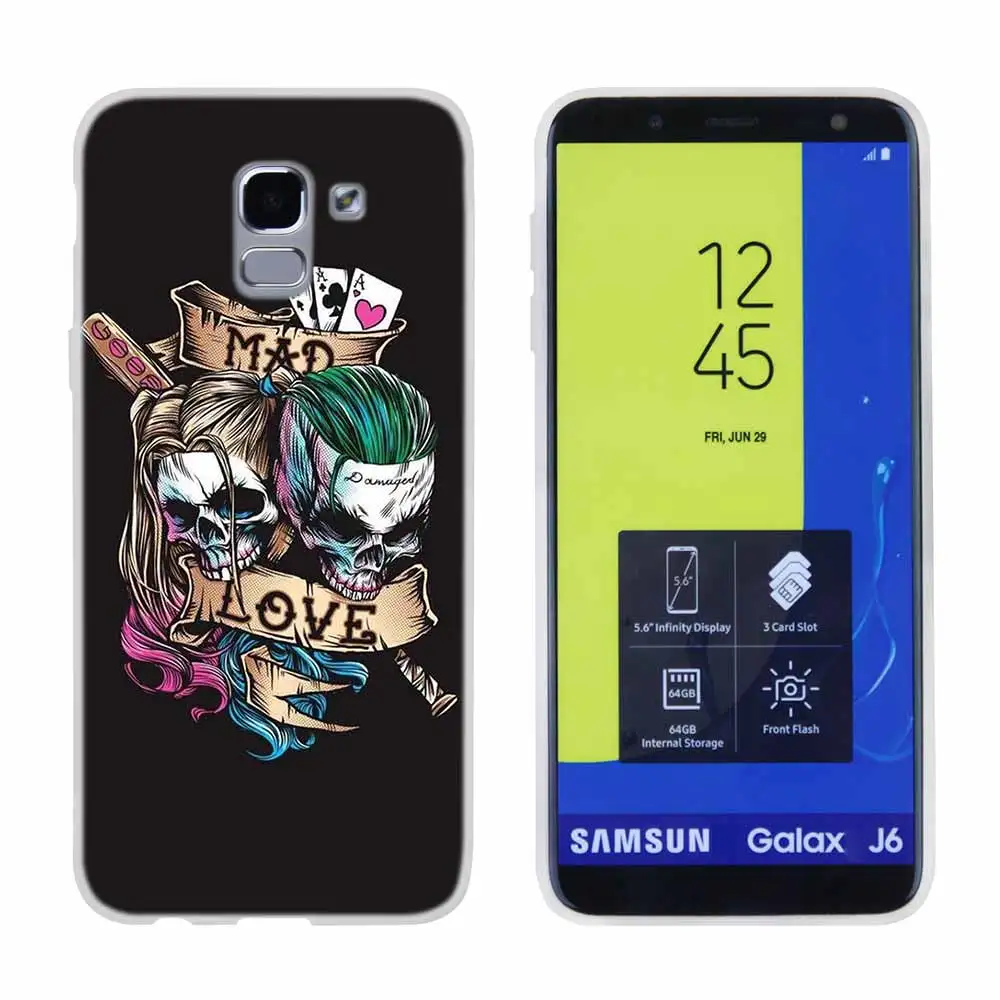 as the picture 07 Мягкий чехол из ТПУ для samsung Galaxy J6 J8 J3 J5 J7 J4 Plus EU Prime Pro Ace j610 Joker and Harley Quinn - Цвет: as the picture 07