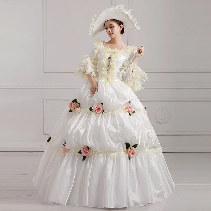 Высокое качество летние белые кружевные платья Madame de Pompadour ручная работа