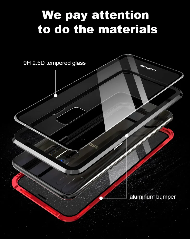 360 градусов полный Чехол на магните для samsung Galaxy S9 плюс крышка передняя и задняя
