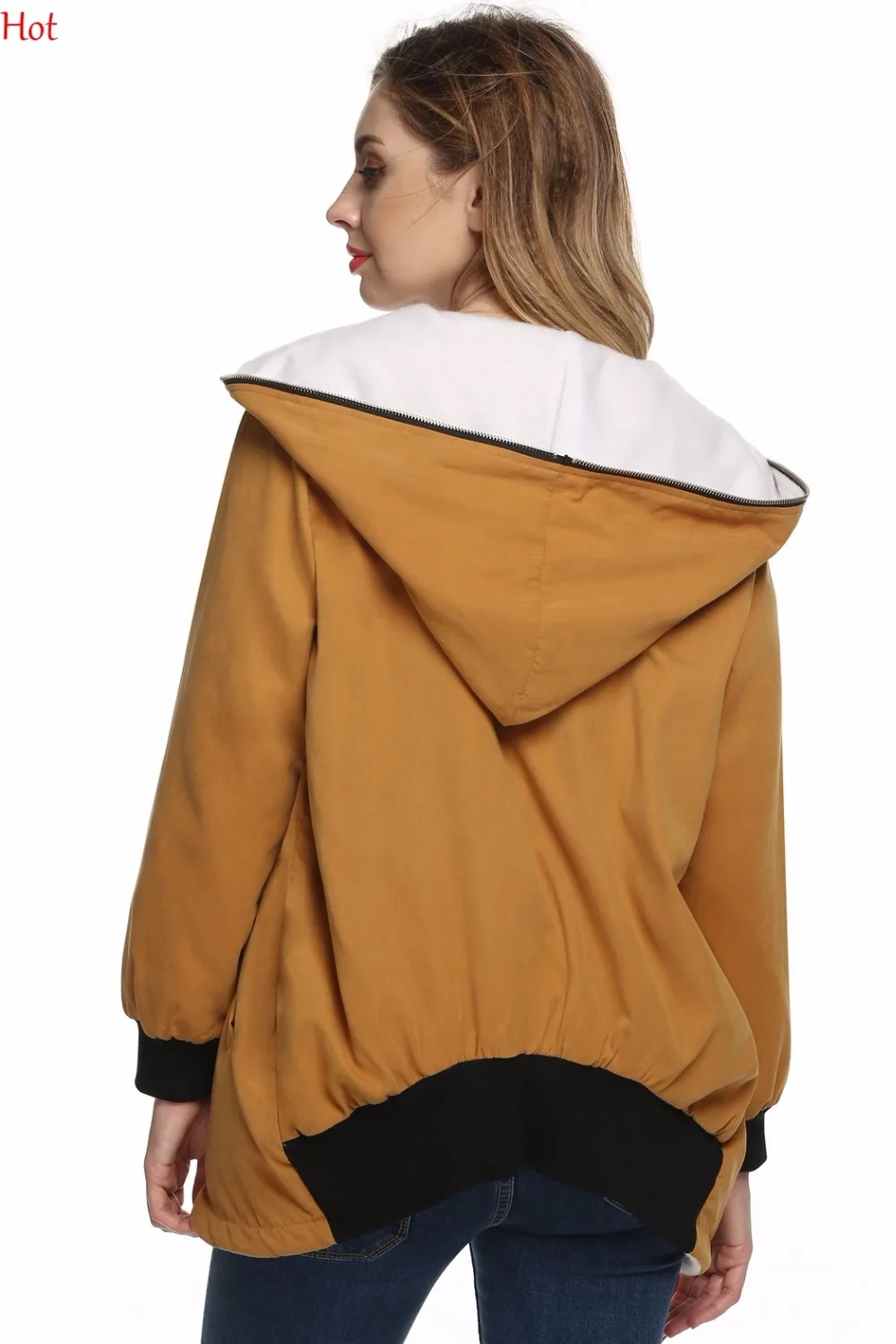 Новые осенние стильные женские пальто Необычные тонкие куртки с молнией и