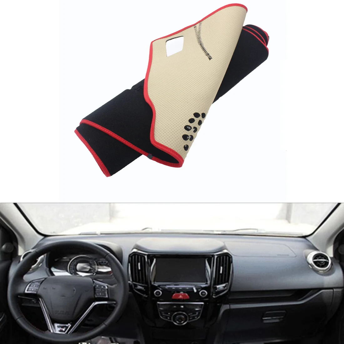 Fit For Great Wall M4 2012-2015 Car Dashboard Avoid Light Pad Instrument Platform Desk Cover Mat Silicone Non-skid Back Surface |